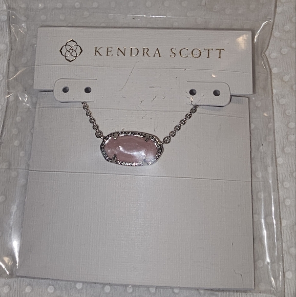 Kendra Scott. Elisa Elegant Silver and Pink Pendant Necklace. NWT. - Picture 3 of 7